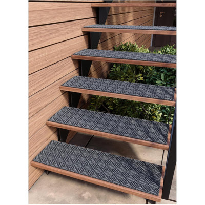 Carpet Treads with Rubber Backing Diamond Grey