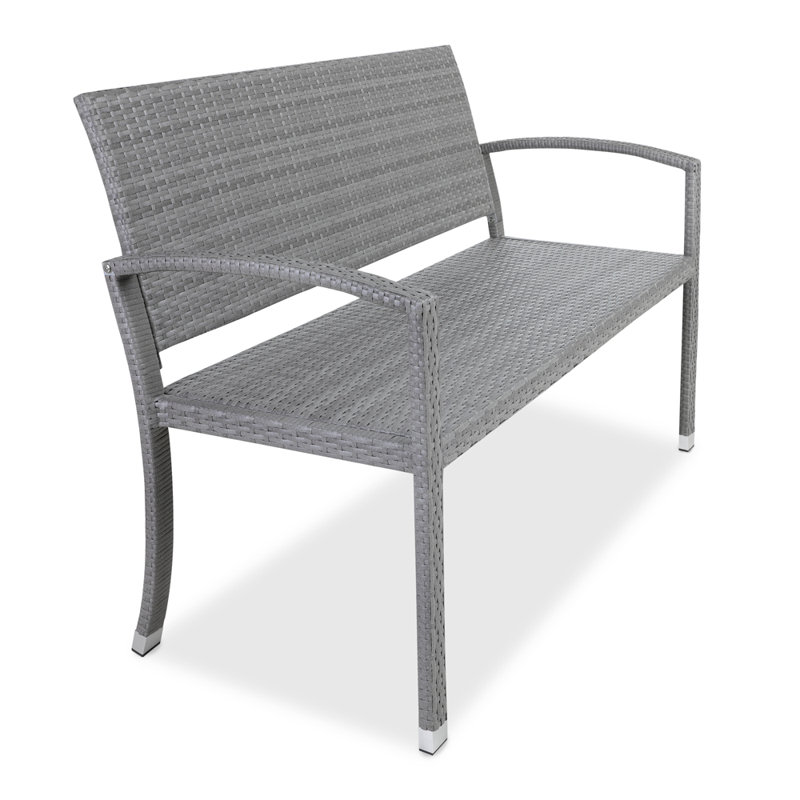Martiques Powder Coated Steel Garden Bench, Grey
