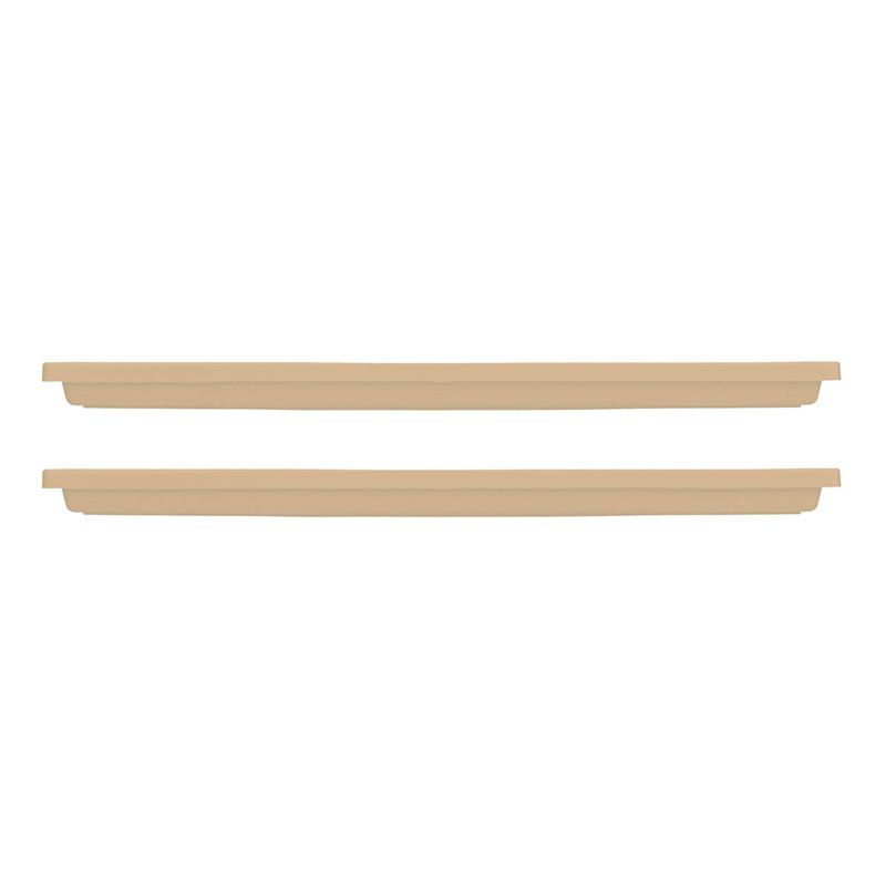 Stone Saucer Plant Stand, Beige, 2, 6" H x 25" W x 16" D