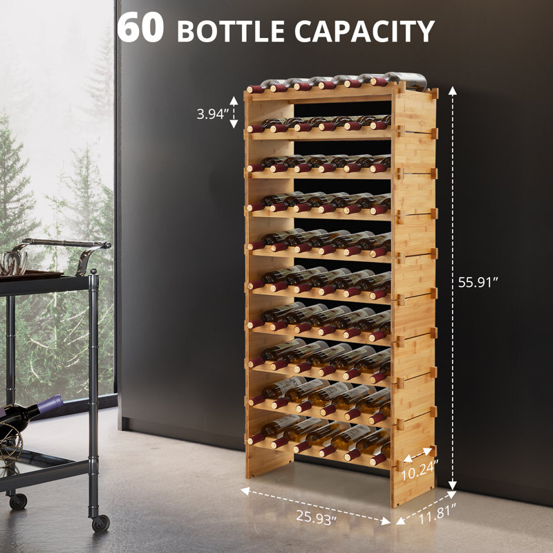 Wine Bottle Rack Brown, 117cm H x 66cm W x 30cm D
