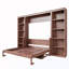 Grand lit escamotable avec bureau et bibliothèque-861970628