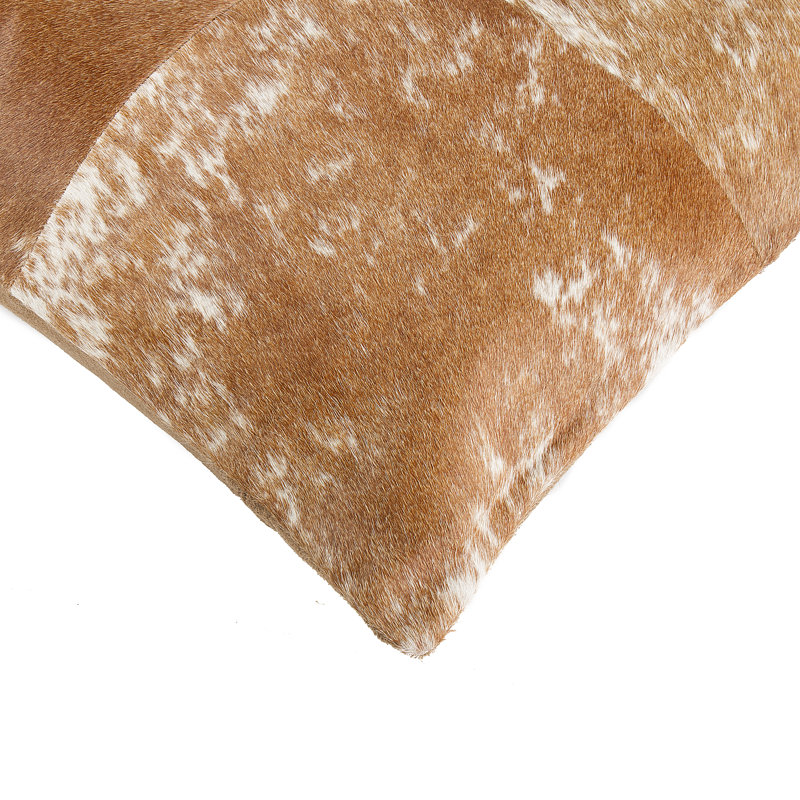Natural Torino Quattro Color Cowhide Pillow | 2-Pack | 18"x18", Dark Brown/White