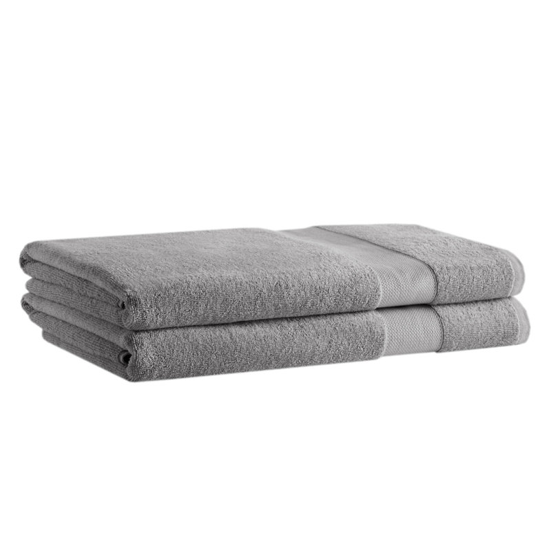 500 GSM 100% Turkish Cotton Charcoal Oversized 2-Piece Towel Set, Charcoal, Bath Sheets - 2 Pack