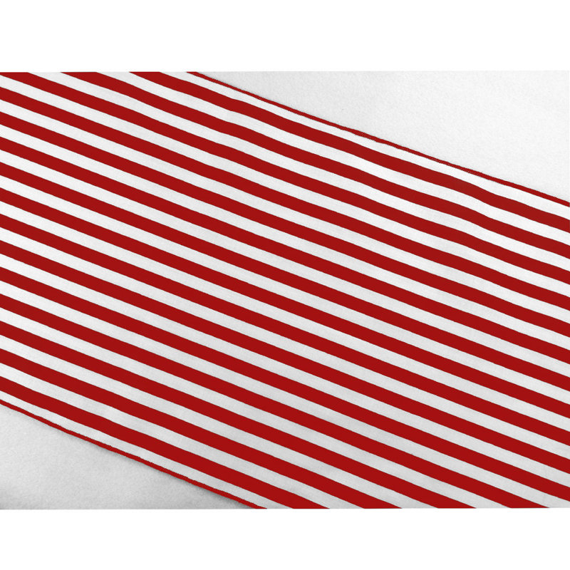 Half Inch Stripes Print Table Runner, White/Red, 72" x 24"
