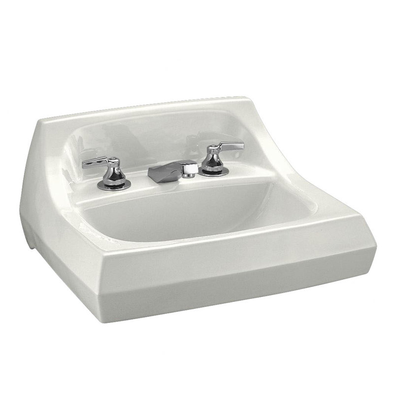 Kingston Ceramic 22" Wall Mount Bathroom Sink with Overflow, White