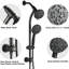 Perceuse - Ensemble de douche à glissière en acier inoxydable avec deux têtes noires mates et une trousse de fixation murale 7 réglages