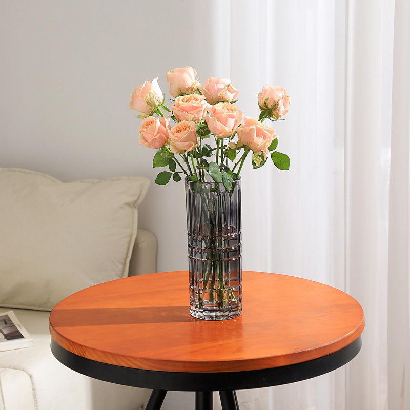 Vase de table en verre Kiruna, H 10 po x l 3,95 po x P 3,39 po, Gris