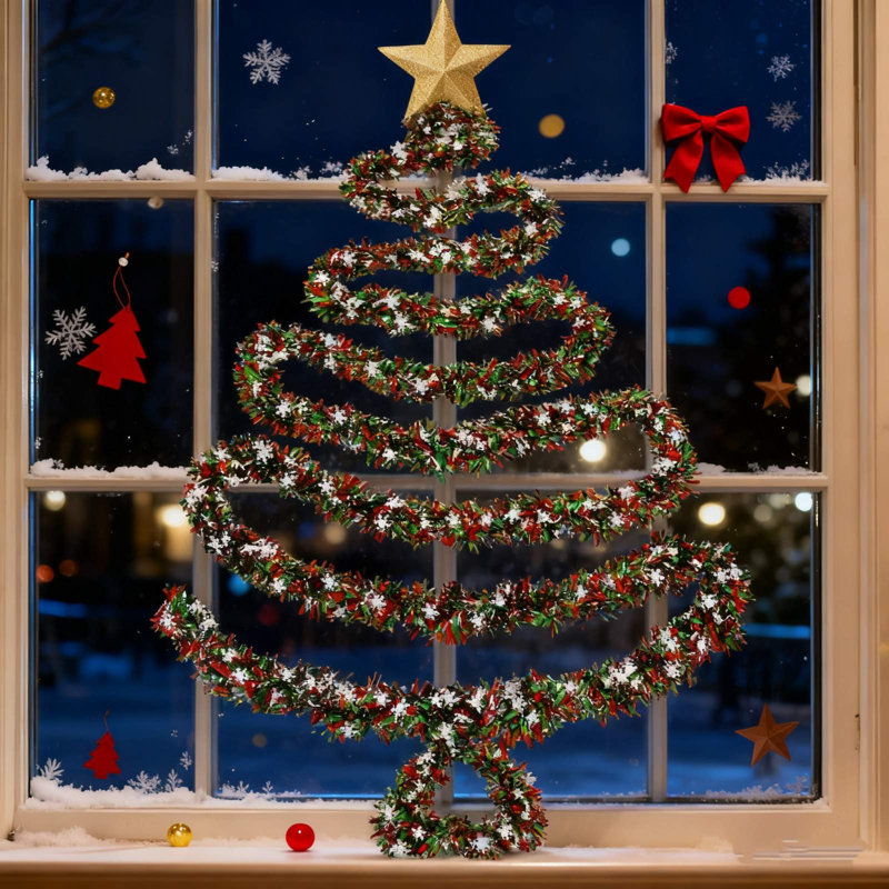 Décoration de Noël en rotin épaissi Arbre de Noël suspendu