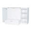 Lit simple avec tablettes et garde-robe en blanc - Option compacte pour économiser de l'espace