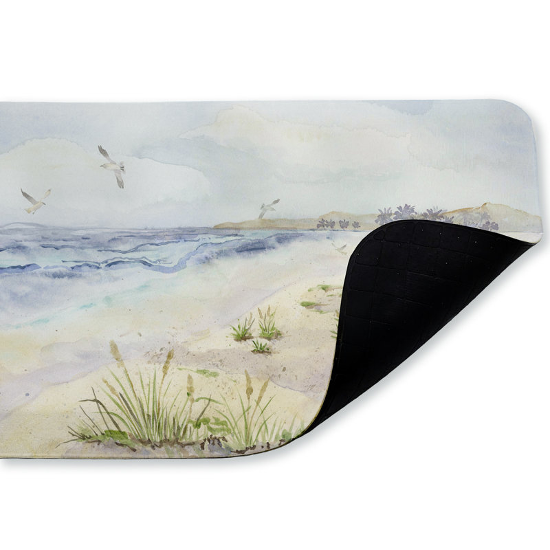 Tapis de sol anti-fatigue Seagull par Beach Shore, design par Audrey Jeanne Roberts, 30 po x 18 po