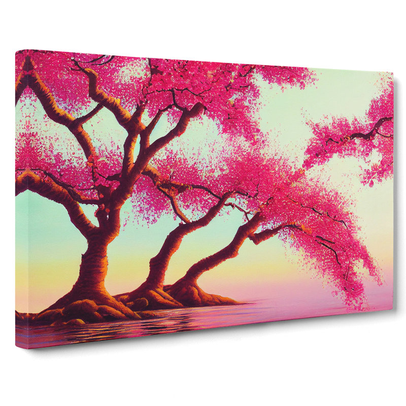 Soulful Cherry Blossom Trees - Wrapped Canvas, 40cm H x 60cm W x 3cm D