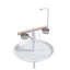 Mobile Bird Stand with Wheels, Feed Bowls, and Round Tray