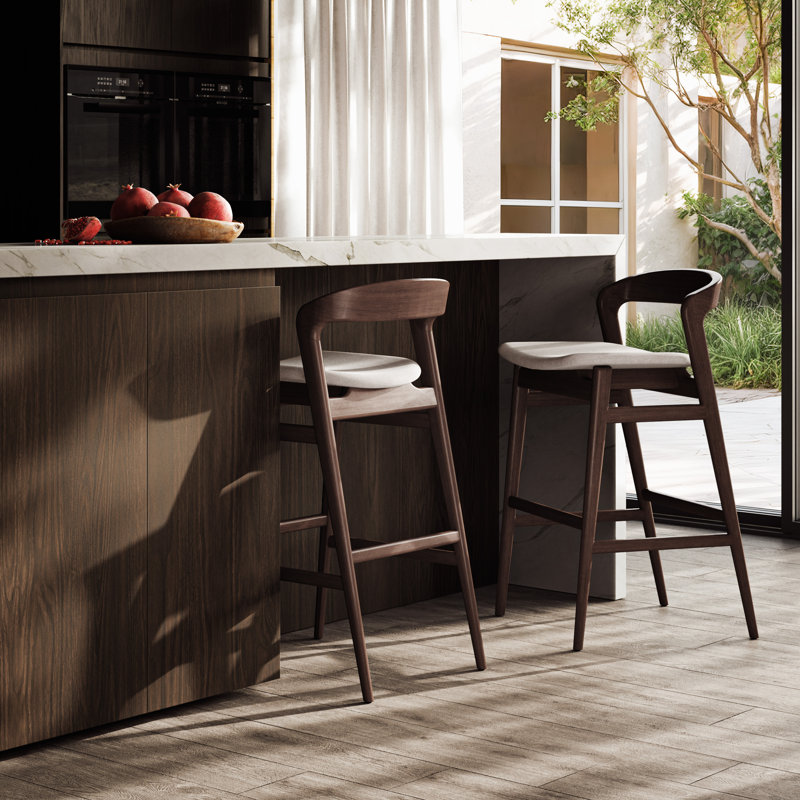 Modern Brazilian Velma Counter Stool, Medley Ivory Performance Basketweave, Counter Stool (25.25" Seat Height)