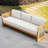 Brewsty Acacia Wood Patio Sofa With Cushions