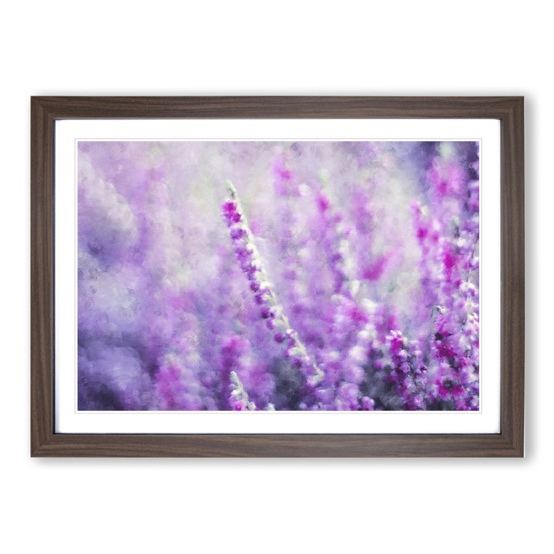 Purple Heather - Picture Frame Painting, Walnut Framed, 48cm H x 65cm W x 2cm D