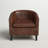 Cohmer 28.74" Wide Accent Barrel Chair, Modern Faux Leather Tub Club Chair Upholstered Armchair with Gold Nail Head Trim-19843377