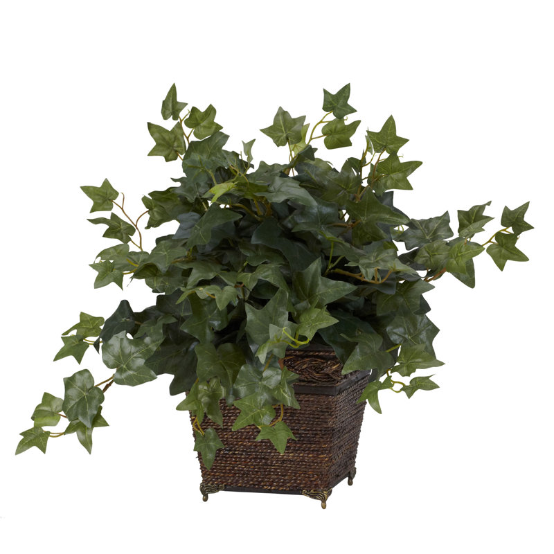 17'' Faux Ivy Plant in Wood Planter