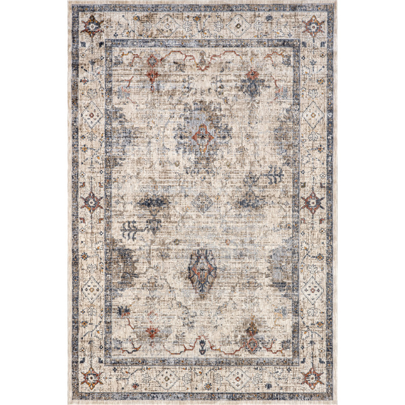 Yanet Floral Traditional Area Rug, Rectangle 4' x 6'