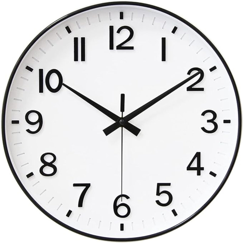 HZDHCLH White Analog Wall Clocks Battery Operated,12 Inch Silent Non Ticking Modern Wall Clock For Living Room Bedroom Kitchen Office Classroom Decor