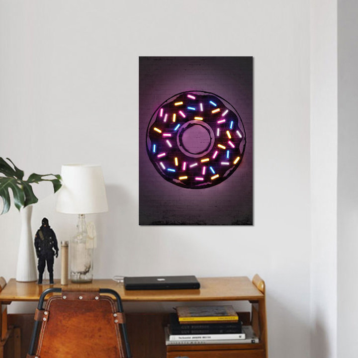 «Donut», reproduction d'impression sur toile, H 48 po x l 32 po x P 1,5 po, Black Floater Framed Canvas, Pas de tapis