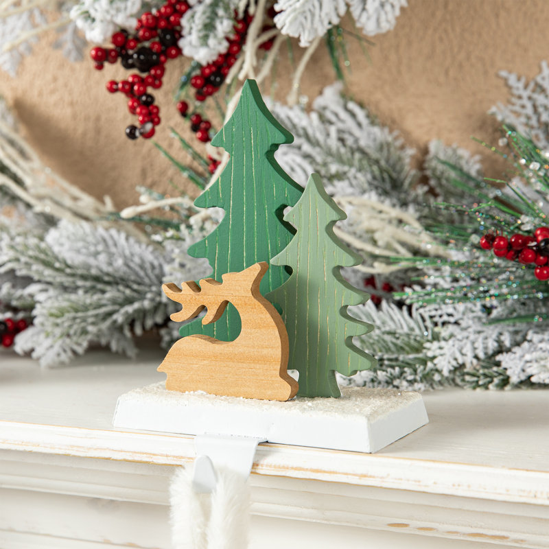 Set of 2 Christmas Reindeer&Bear Stocking Holder
