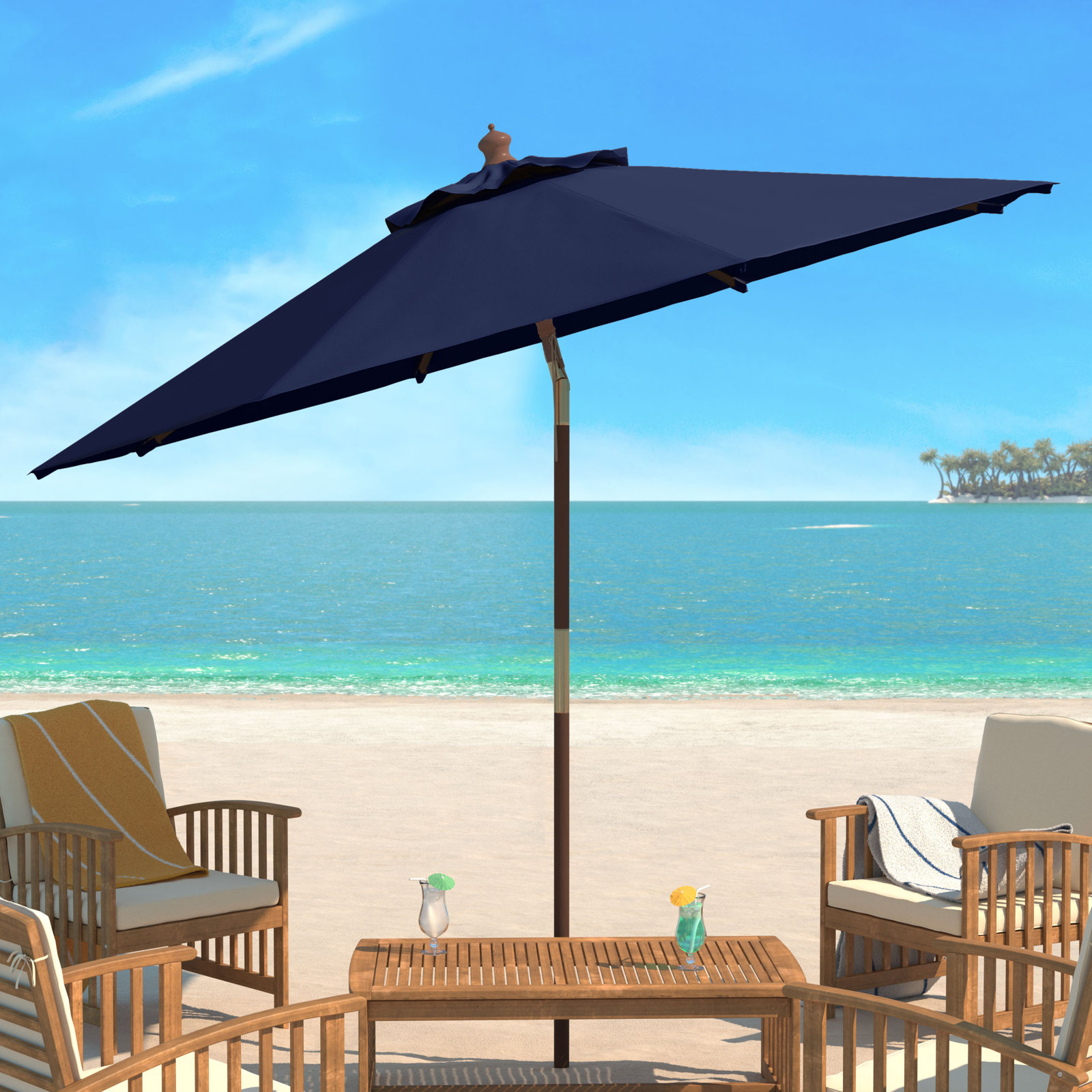 Aldan 8.8' Market Umbrella, Navy