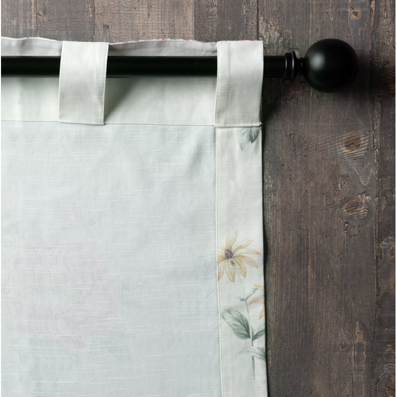 Maison d'Hermine Swyncombe - Rideau multicolore 100 % coton, ensemble de 1 - 127 cm x 244 cm, Rose / bleu / vert