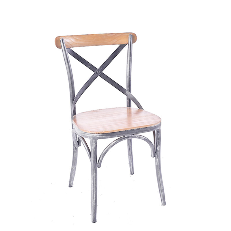 Chaises de salle à manger Avoca en argent brossé et bois naturel (ensemble de 2)