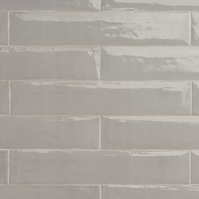 Paint 3x16 Glossy Porcelain Tile, Grigio Gray