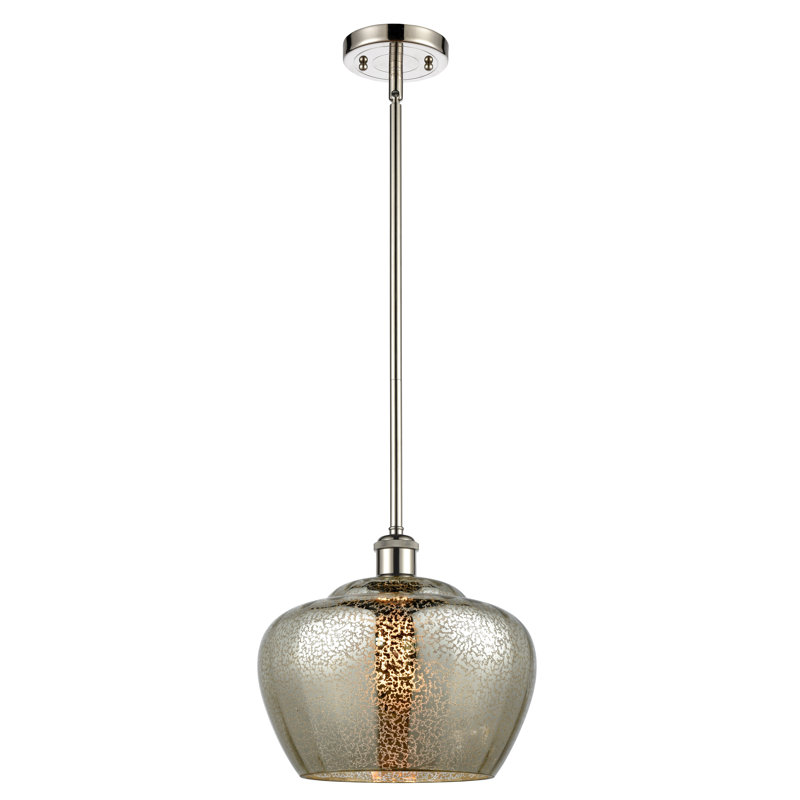 Ballston Fenton 11" - 1 Light 11" Mini Pendant, Mercury, 6 Watt Vinage LED Bulb, Polished Nickel