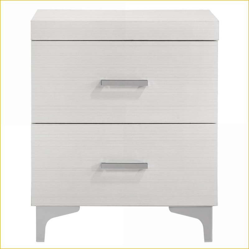 Table de chevet blanche à 2 tiroirs pour le rangement dans la chambre à coucher