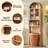 Ahart Arched Freestanding Over The Toilet Storage Cabinet with Acrylic Doors, Modern 77"H Over Toilet Bathroom Organizer Shelf with Adjustable Shelf-495810273