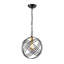 Luminaire suspendu en forme de globe à 1 lumière avec accents de cristal rappaport