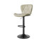 Tabouret de bar pivotant à hauteur réglable pour animaux de compagnie avec dossier, tissu technique résistant aux égratignures, repose-pieds et base en métal noir - Chaise de bar durable pour îlot de cuisine, bar de salle à manger, propriétaires d-1797406736-1806675156