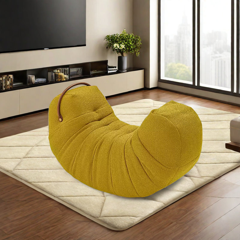 Chaise berçante en bois massif Ricciardo, Jaune
