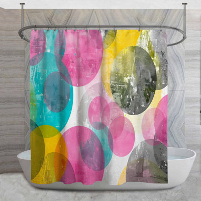 Bubbles Shower Curtain -  Graphic Bathroom Decor Minimalist
