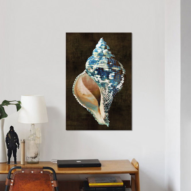 « ocean trésor iii », reproduction d’impression sur toile, H 26 po x l 18 po x P 1,5 po, Toile avec cadre noir, Pas de tapis