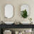 20X34 Inch Oval Recessed Medicine Cabinet, Metal Framed Bathroom Wall Cabinet With Mirror And Adjustable Shelves, Wall Mirror With Storage For Bathroom, White-1629725186