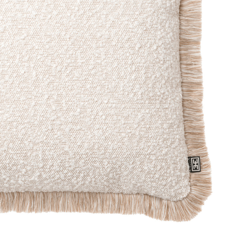 Nami Fringed Polyester Blend Reversible Throw Pillow, Square, 19.69"H x 19.69"W