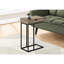Table d'appoint pour chambre à coucher, avec tiroir de rangement, stratifié taupe et cadre en métal noir, espace de rangement élégant