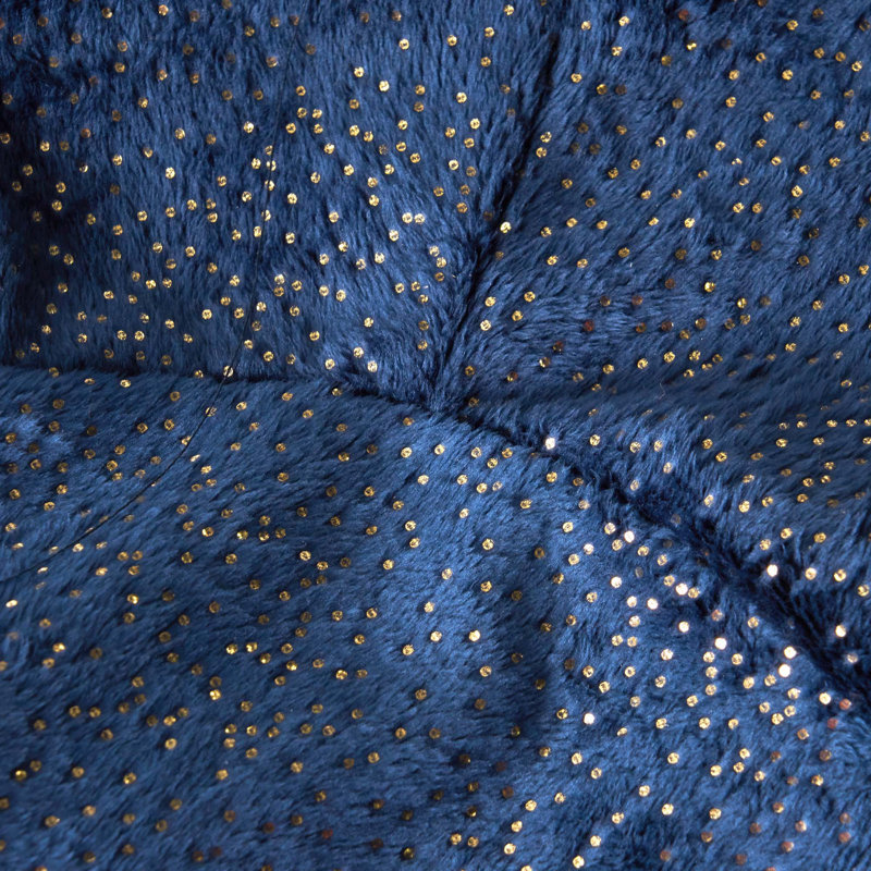 Fauteuil à billes rond 3 pieds, bleu avec des étincelles