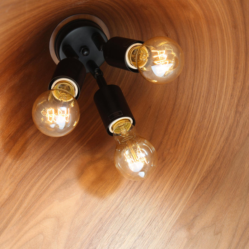 Aithana Hanrahan 3 Light Pendant in Light Walnut, Brown