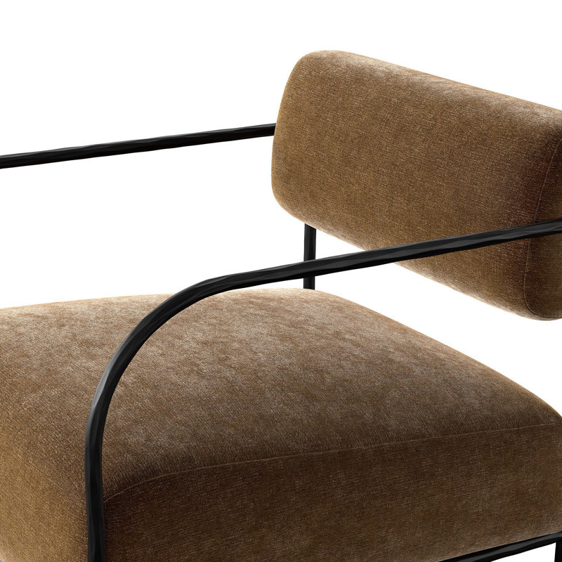 Fenn Chair-Champagne Mongolian Fur, Altair Mushroom