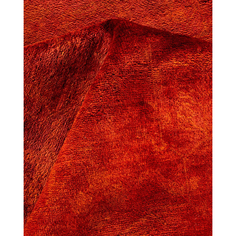 Youel One-of-a-Kind 9' X 12' New Age Wool Area Rug Orange