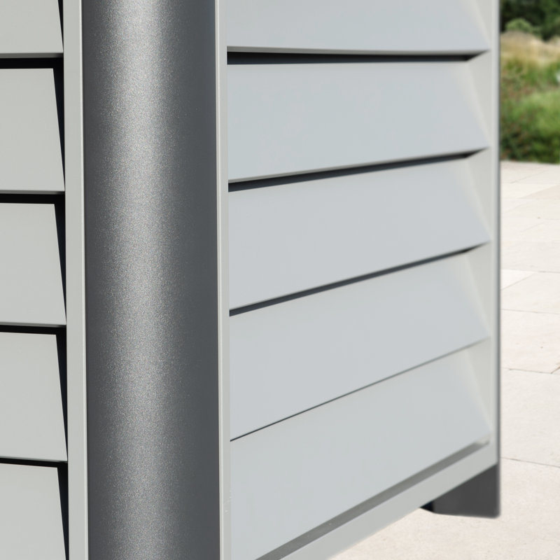 Table de foyer d'extérieur au propane en aluminium avec couvercle Baecher, Gris, H 24,61 po x l 41,9 po x P 41,9 po