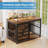 Dog Crate Furniture, Wooden Heavy-Duty Dog Cage with Sliding Barn Door, Escape-Proof and Chew-Proof, Interactive Window for High-Anxiety Dogs, Double-Door, 360° Adjustable Bowls-847850683