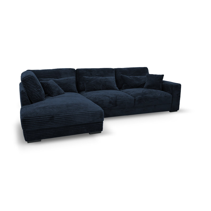 Nahkita 4 Seater Corner Sofa , Blue, Left Hand Facing