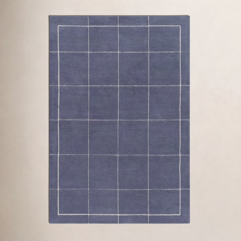 Mallory Blue Hand Tufted Area Rug, Rectangle 8' x 10'