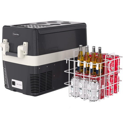 Congélateur et réfrigérateur portatifs 40L, réfrigérateur de voiture 12 V / 24 V CC avec compresseur, 0 ° F à 50 ° F pour camion, VUS, camping et utilisation marine