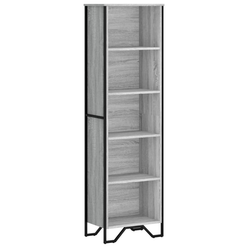 Samiria Bookcase, (5 Shelves) 169cm H x 50cm W x 31cm D, Grey Sonoma